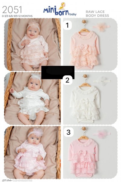 Бодик Для Девочки Miniborn (0-3/3-6/6-9/9-12мес.)