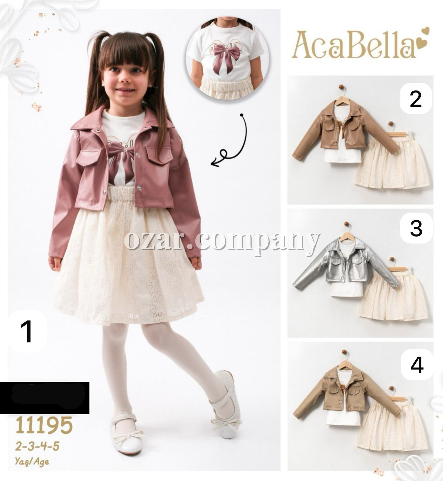 Костюм Тройка Для Девочки Aca Bella (2-3-4-5лет)