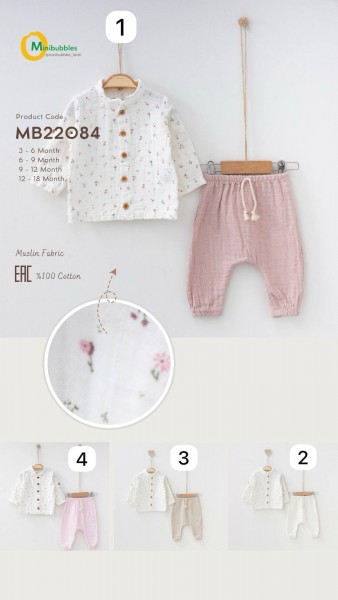 Муслиновый Костюм Для Девочки MiniBubbles (3-6/6-9/9-12/12-18мес.)