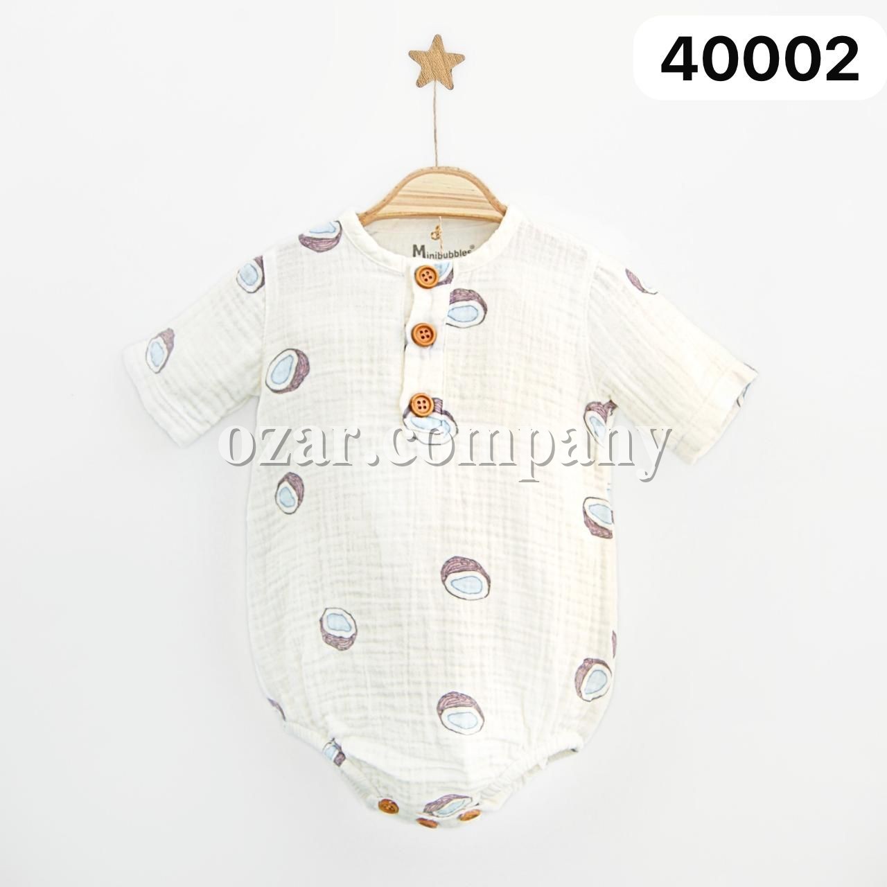 Муслиновый Бодик Для Новорождённых MiniBubbles (0-3/3-6/6-9/9-12/12-18мес.)