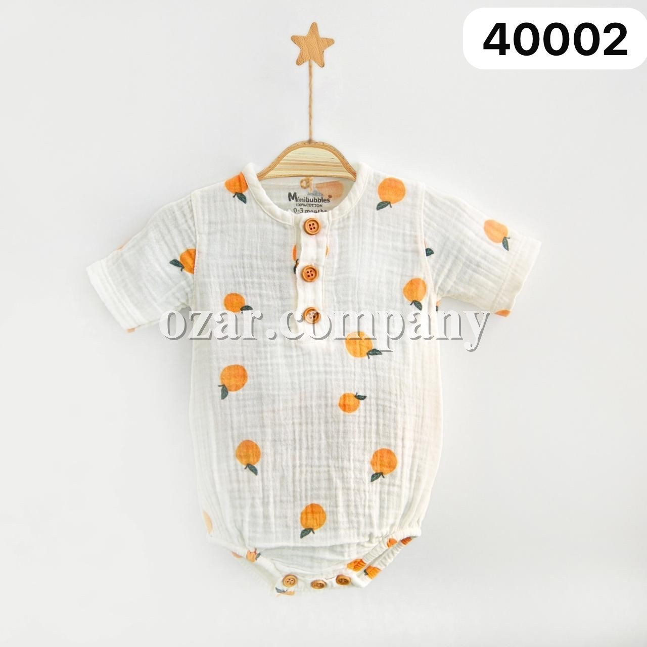Муслиновый Бодик Для Новорождённых MiniBubbles (0-3/3-6/6-9/9-12/12-18мес.)