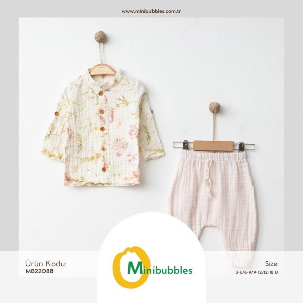 Муслиновый Костюм Для Девочки MiniBubbles (3-6/6-9/9-12/12-18мес.)