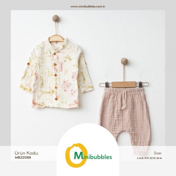 Муслиновый Костюм Для Девочки MiniBubbles (3-6/6-9/9-12/12-18мес.)