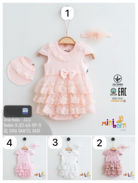 Бодик Для Девочки Miniborn (0-3/3-6/6-9/9-12мес.)
