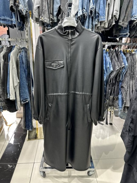 Женское Платье Из Эко Кожи Prada (Большие размеры)