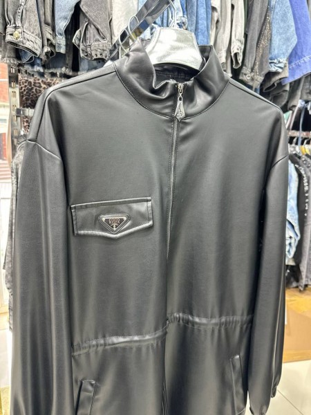 Женское Платье Из Эко Кожи Prada (Большие размеры)