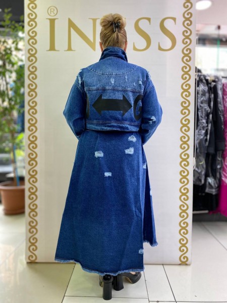 Женский Джинсовый Плащ Iness (Большие размеры)