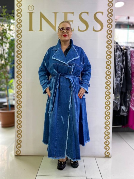 Женский Джинсовый Плащ Iness (Большие размеры)