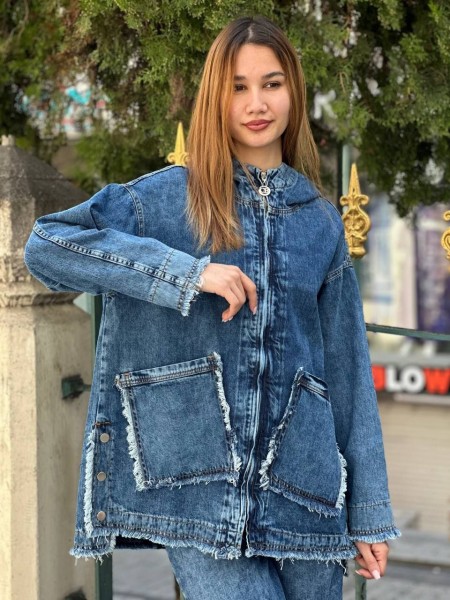 Женский Джинсовая Курточка Coco Bianca (Большие размеры)