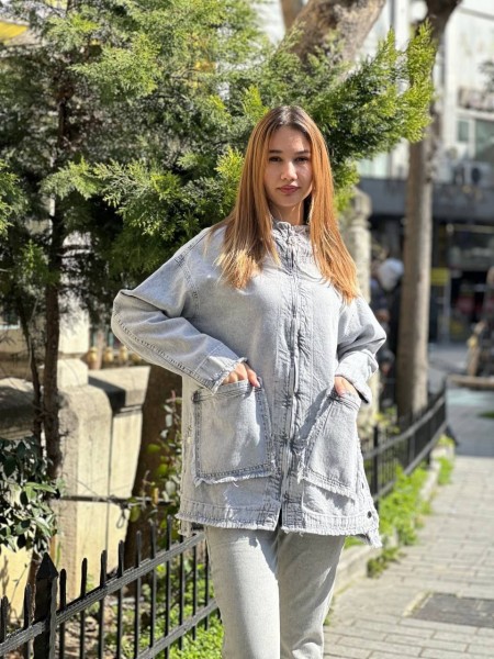 Женский Джинсовая Курточка Coco Bianca (Большие размеры)