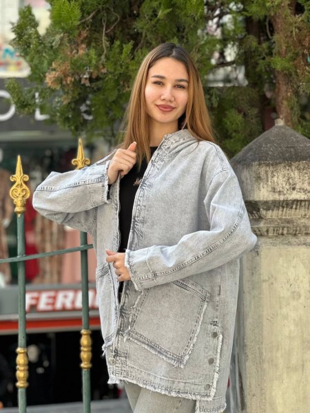 Женский Джинсовая Курточка Coco Bianca (Большие размеры)