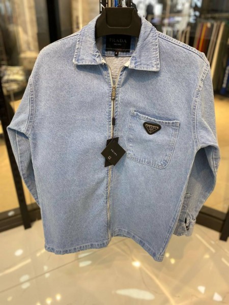 Мужская Джинсовая Рубашка Prada