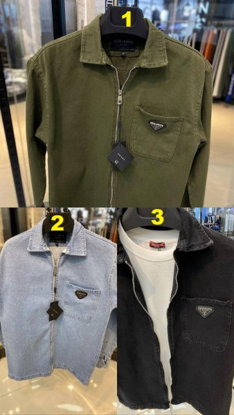Мужская Джинсовая Рубашка Prada