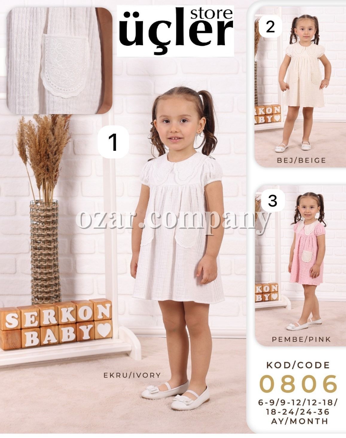 Платье Для Девочки Serkon (6-9/9-12/12-18/18-24/24-36мес.)