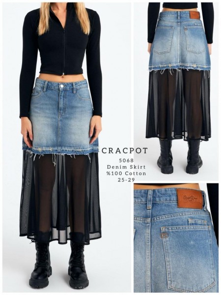 Женская Джинсовая Юбка Cracpot