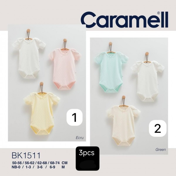Комплект Бодиков Для Девочки Caramell (0/1-3/3-6/6-9мес.)