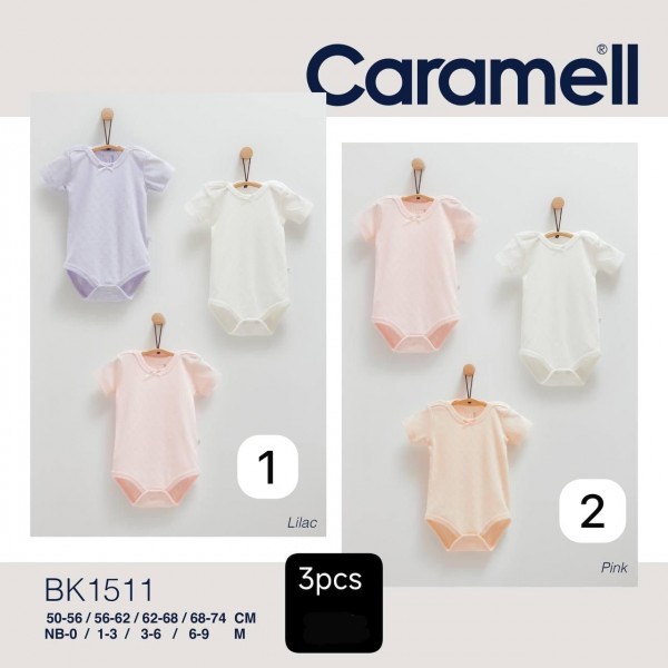 Комплект Бодиков Для Девочки Caramell (0/1-3/3-6/6-9мес.)