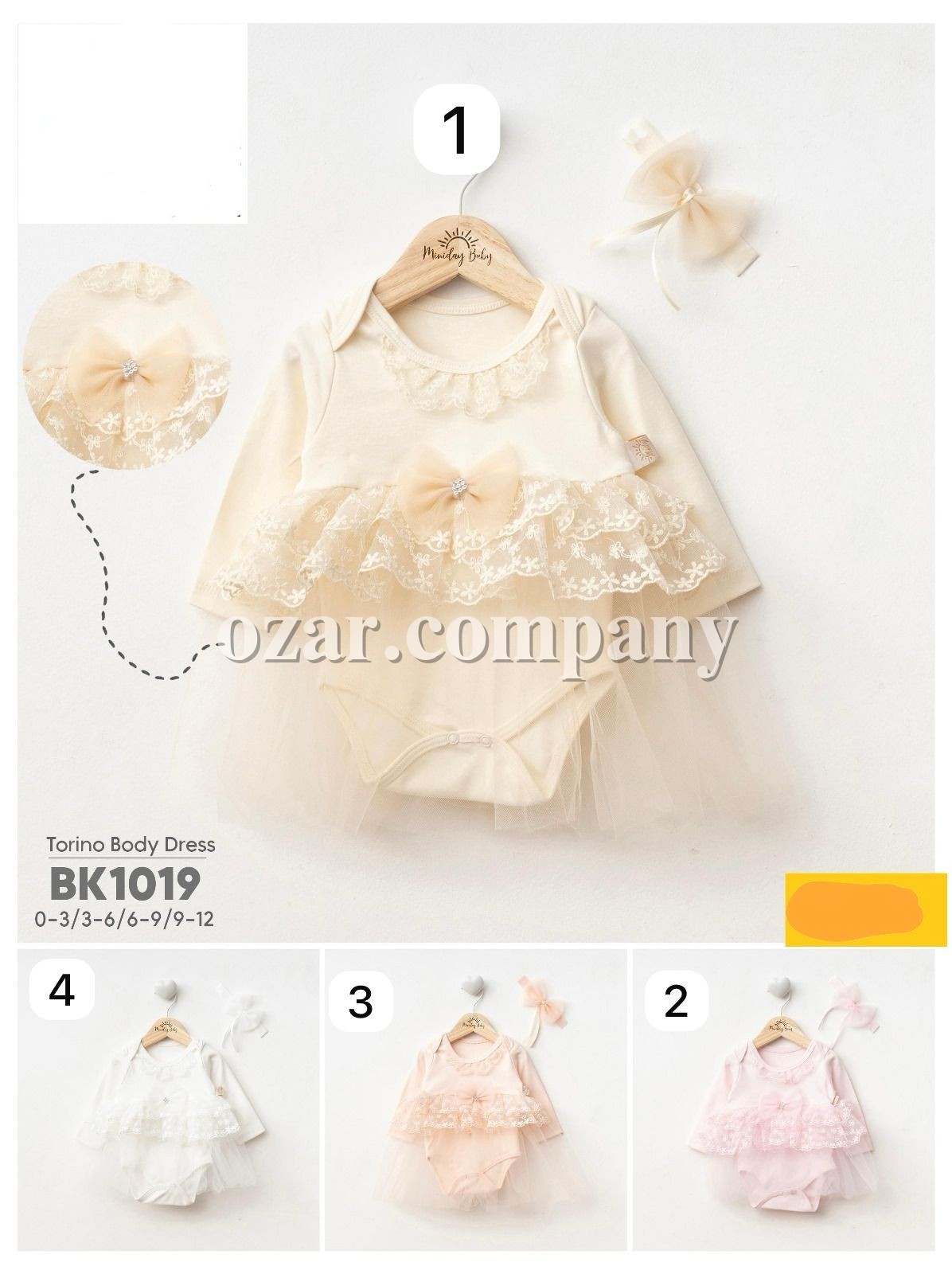 Бодик Для Девочки Miniday Baby (0-3/3-6/6-9/9-12мес.)