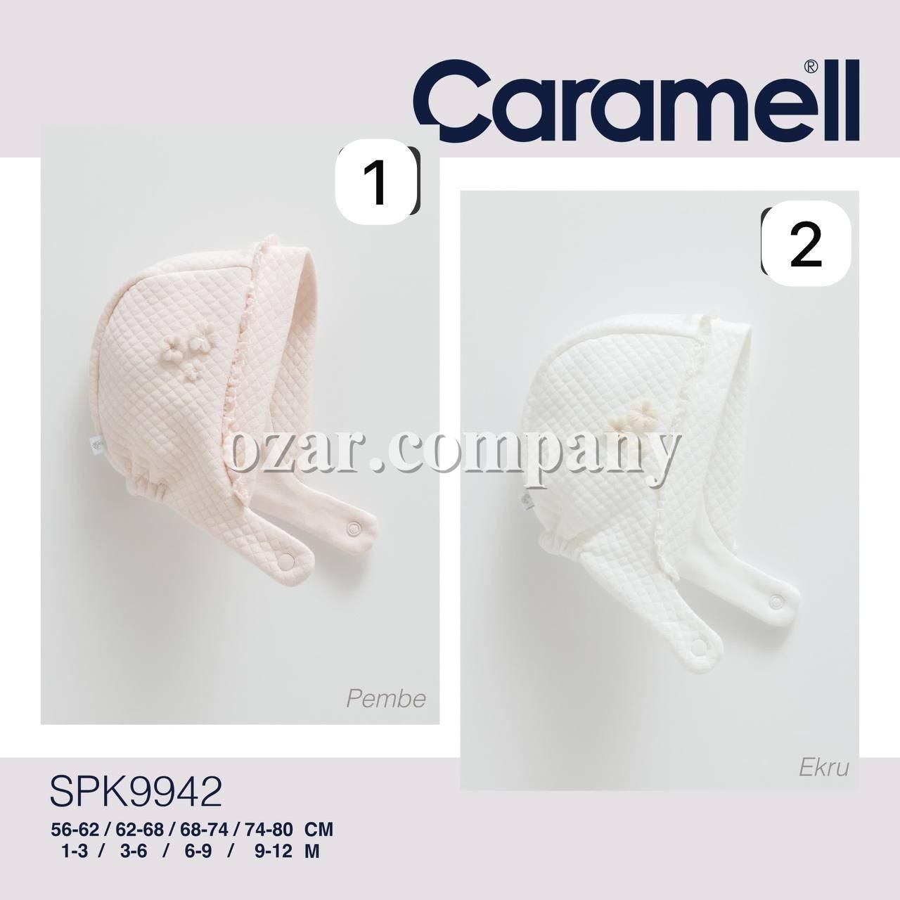 Шапочка Для Девочки Caramell (1-3/3-6/6-9/9-12мес.)