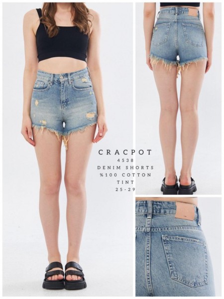 Женские Джинсовые Шорты Cracpot