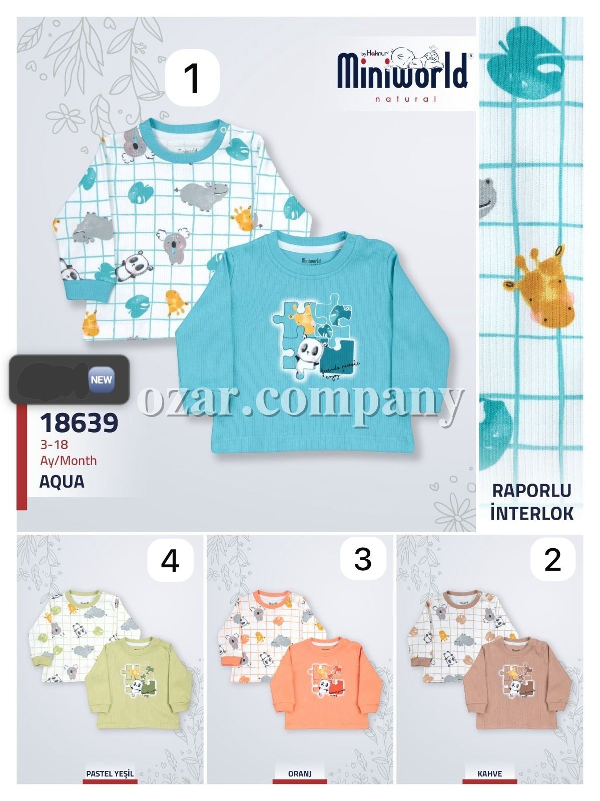 Свитшот Для Новорождённых Miniworld (3-6/6-9/9-12/12-18мес. по 2шт.)