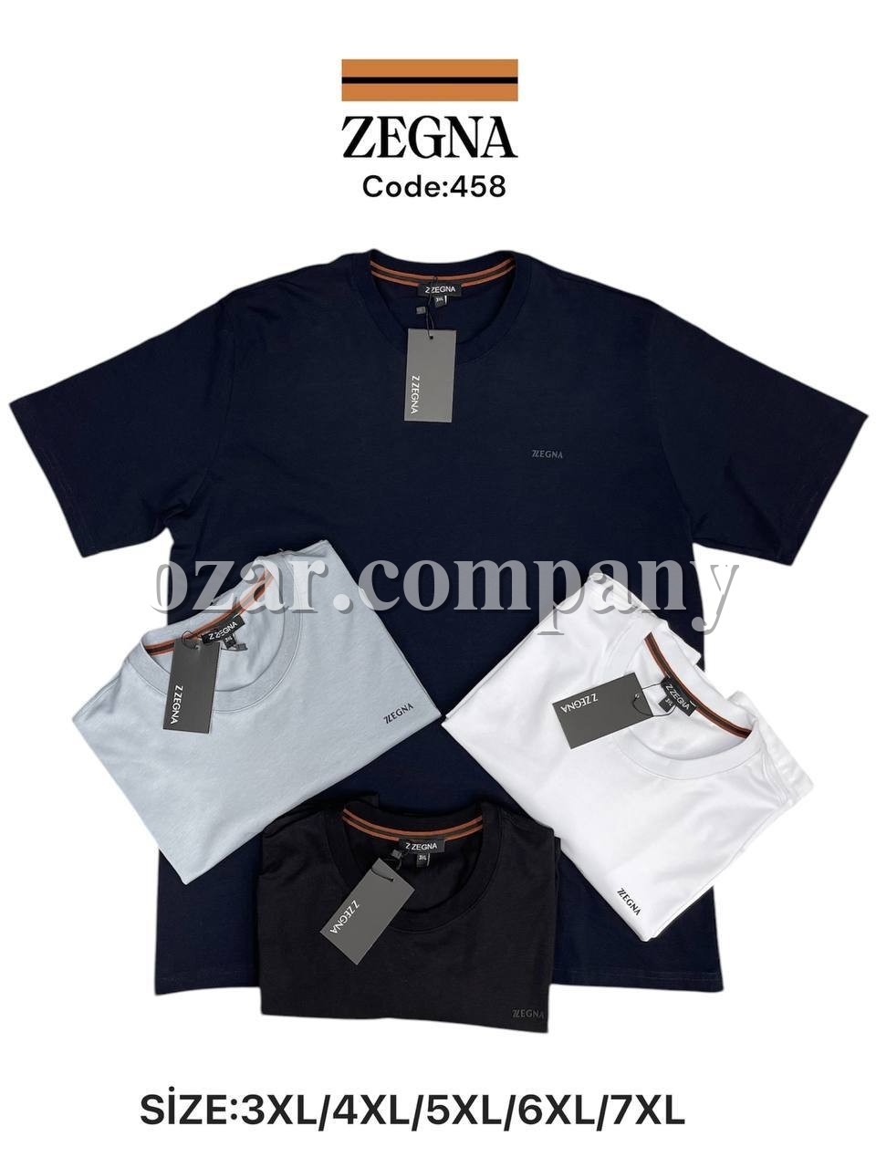 Мужская Футболка Zegna (Большие размеры)