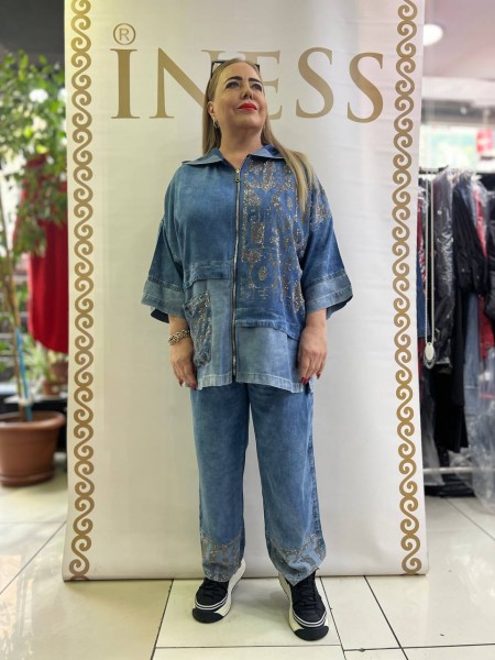 Женский Джинсовый Костюм Iness (Большие размеры)