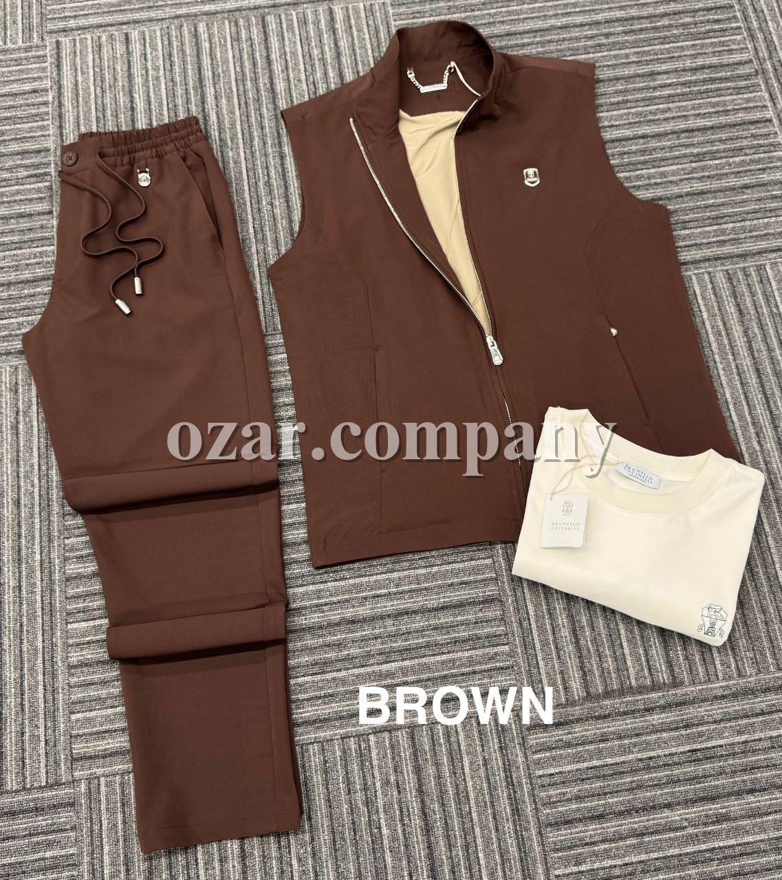 Мужской Костюм Тройка Brunello Cucinelli