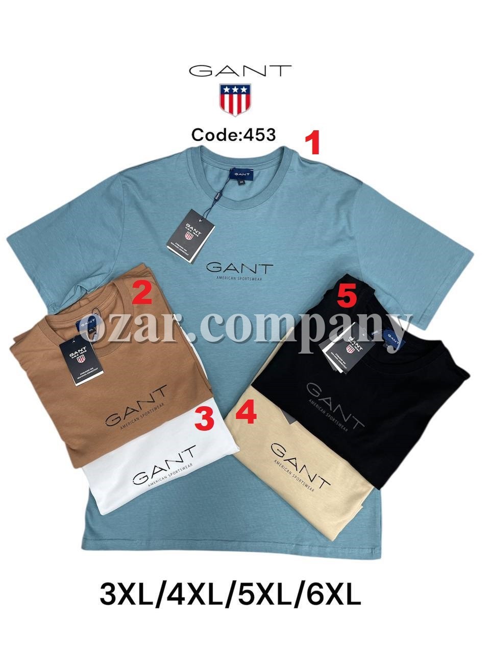 Мужская Футболка Gant (Большие размеры)