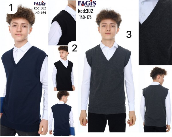 Школьная Жилетка Обманка Для Мальчика Fagis (10-12-14-16лет) 