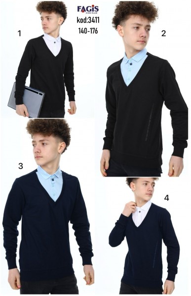 Школьный Пуловер Обманка Для Мальчика Fagis (10-12-14-16лет) 