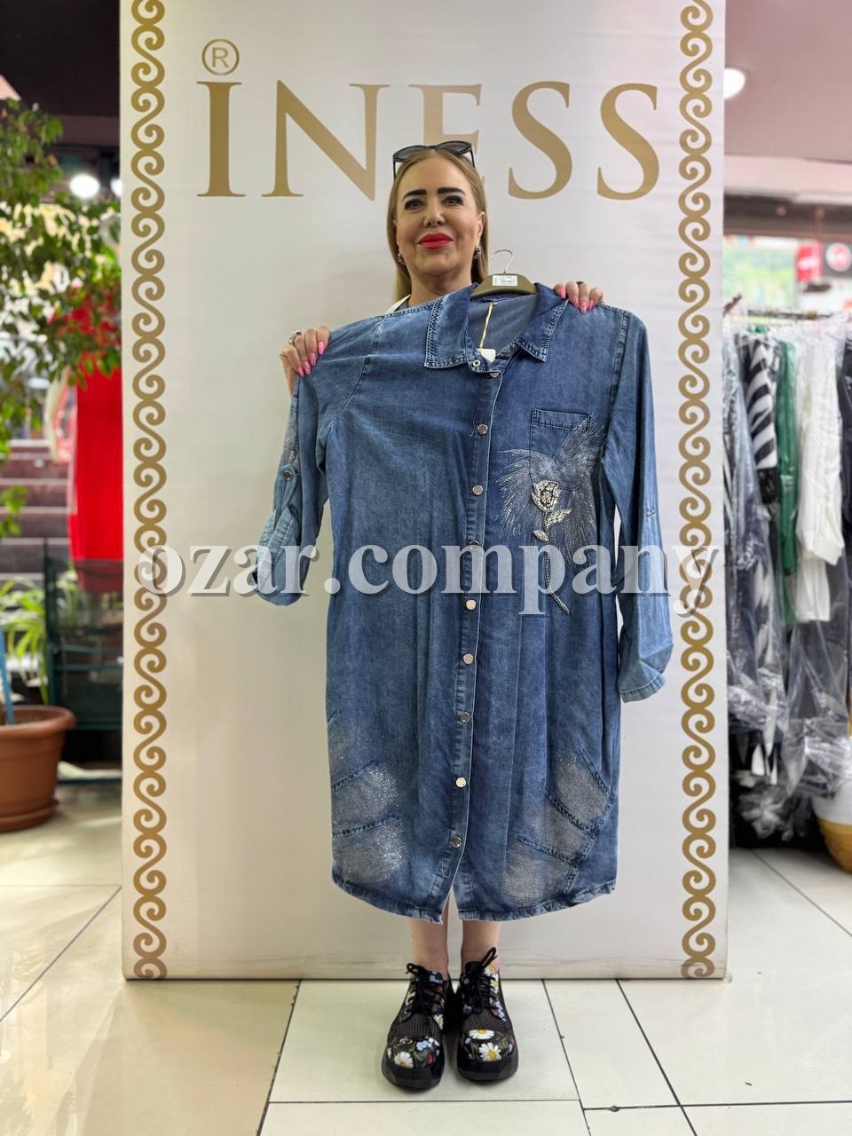 Женское Джинсовое Платье Iness (Большие размеры)