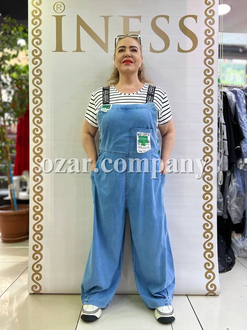 Женский Джинсовый Комбинезон Iness (Большие размеры)