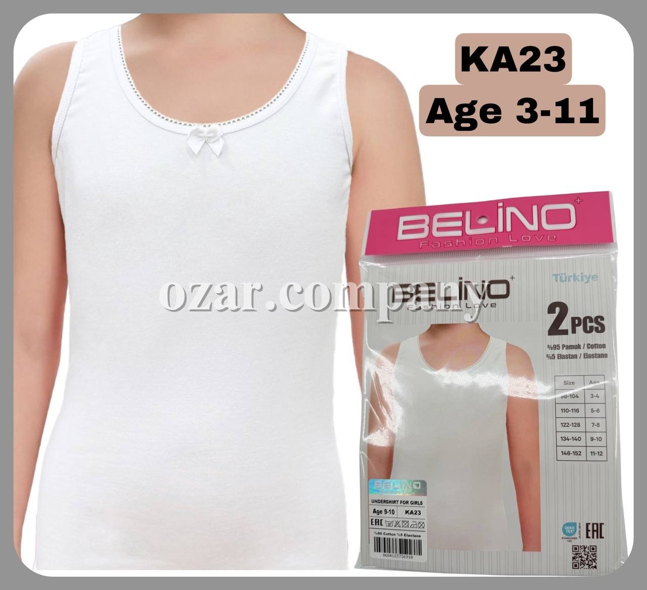 Майка Для Девочки Belino (3-4/5-6/7-8/9-10/11-12лет)