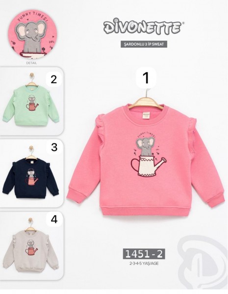 Свитшот Тринитка На Флисе Для Девочки Divonette (2-3-4-5лет)