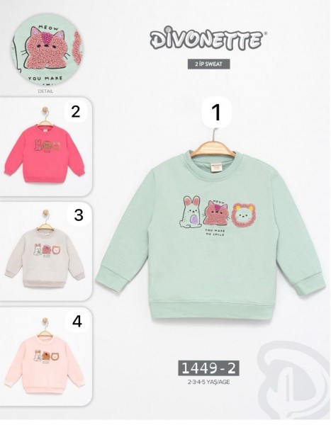 Свитшот Двунитка Для Девочки Divonette (2-3-4-5лет)