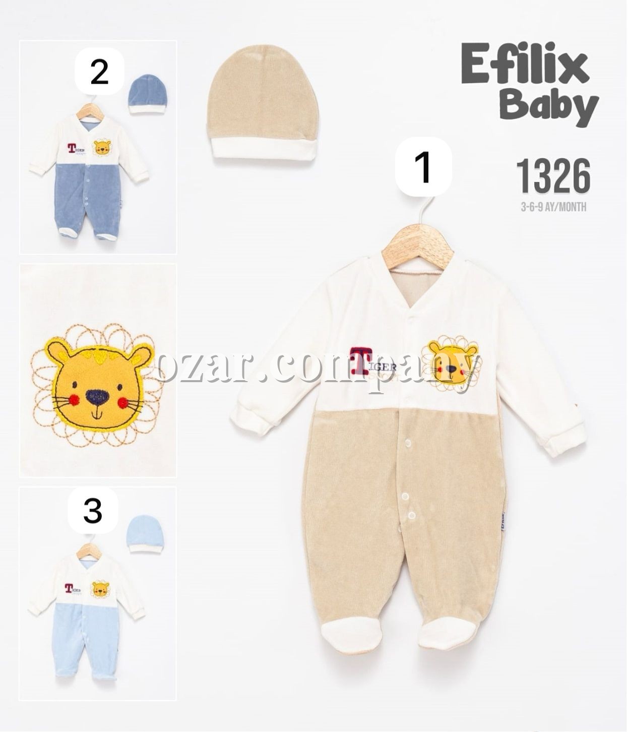 Велюровый Человечек Для Мальчика Efilix Baby (3-6-9мес.)