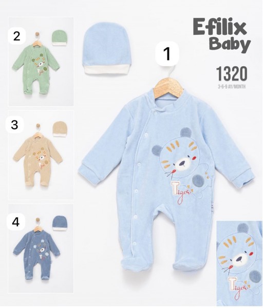 Велюровый Человечек Для Мальчика Efilix Baby (3-6-9мес.)