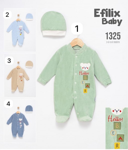 Велюровый Человечек Для Мальчика Efilix Baby (3-6-9мес.)
