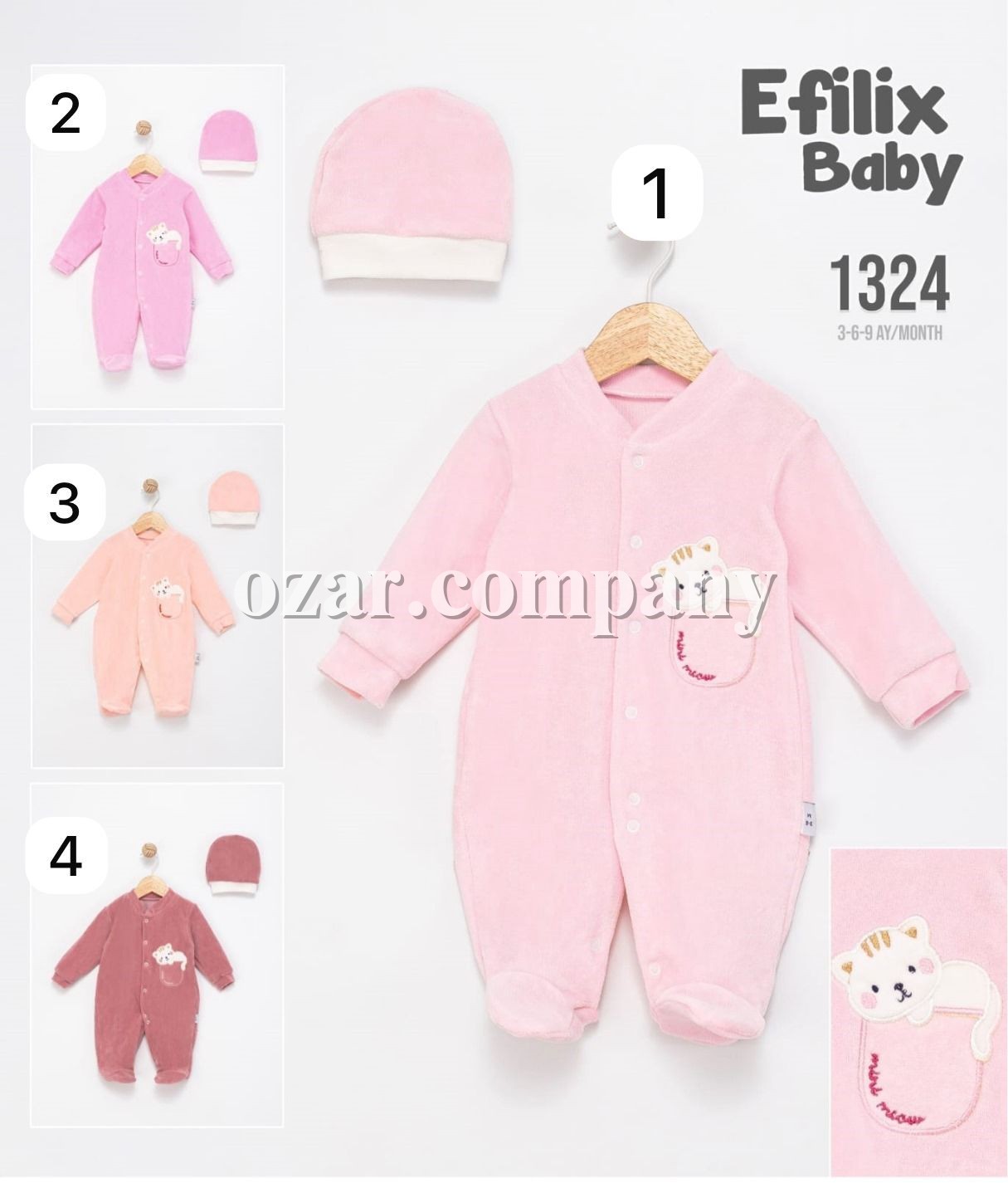 Велюровый Человечек Для Девочки Efilix Baby (3-6-9мес.)