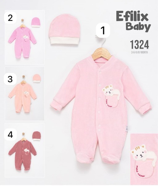 Велюровый Человечек Для Девочки Efilix Baby (3-6-9мес.)