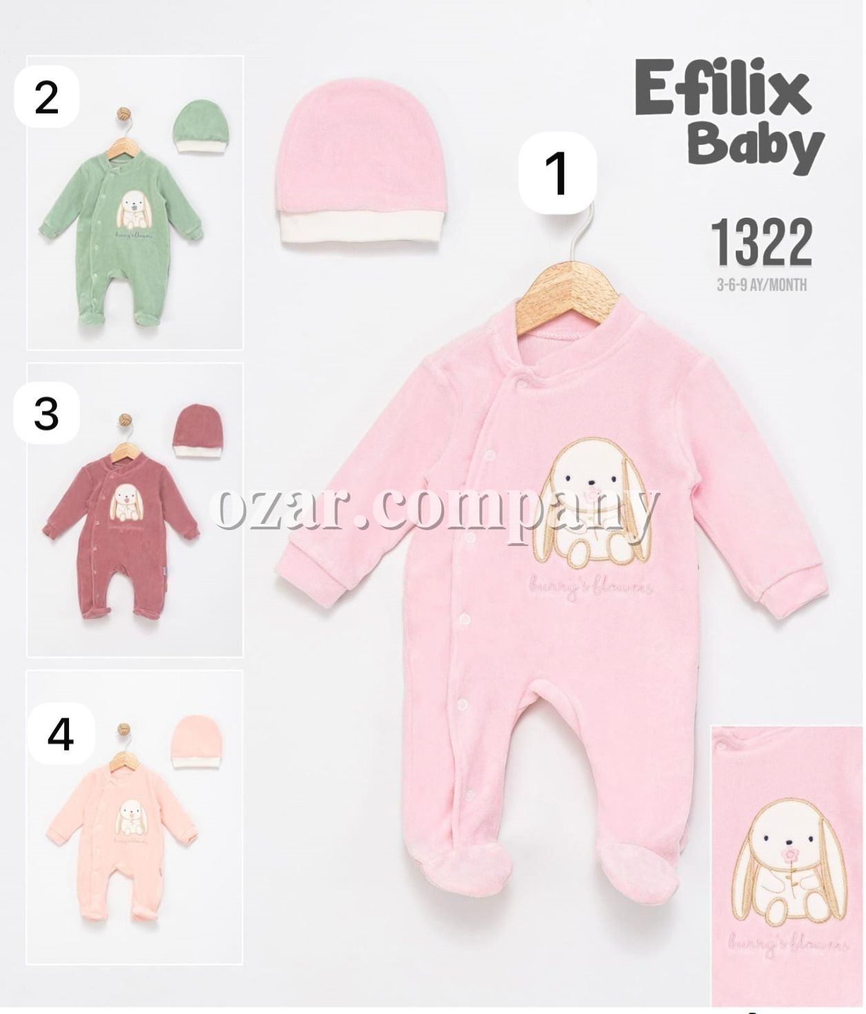 Велюровый Человечек Для Девочки Efilix Baby (3-6-9мес.)