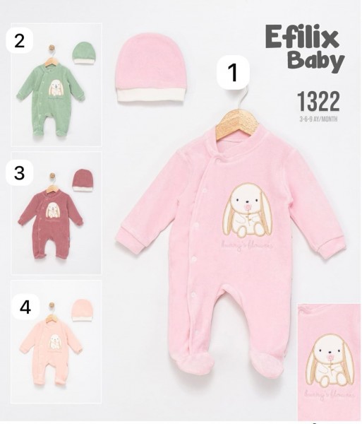 Велюровый Человечек Для Девочки Efilix Baby (3-6-9мес.)
