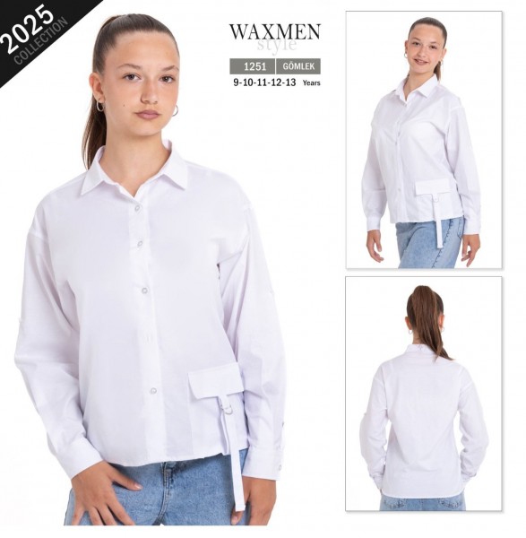 Школьная Рубашка Для Девочки Waxmen (9-10-11-12-13лет) 