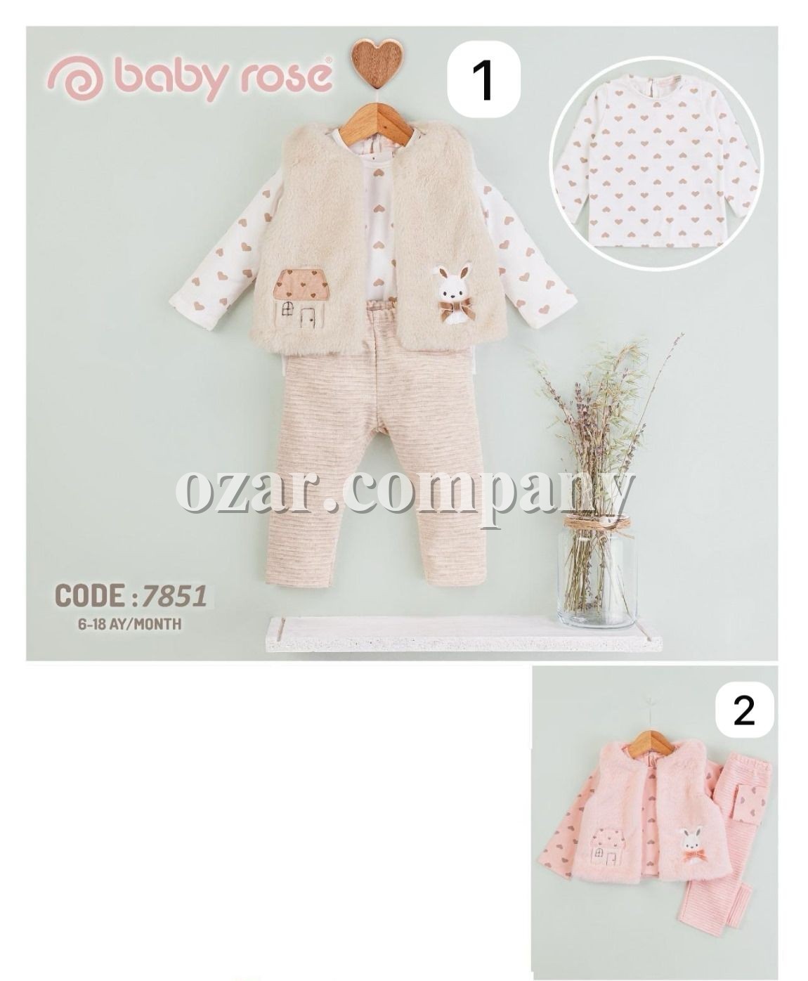 Костюм Тройка Для Девочки Baby Rose (6-9-12-18мес.)