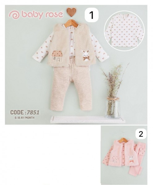 Костюм Тройка Для Девочки Baby Rose (6-9-12-18мес.)