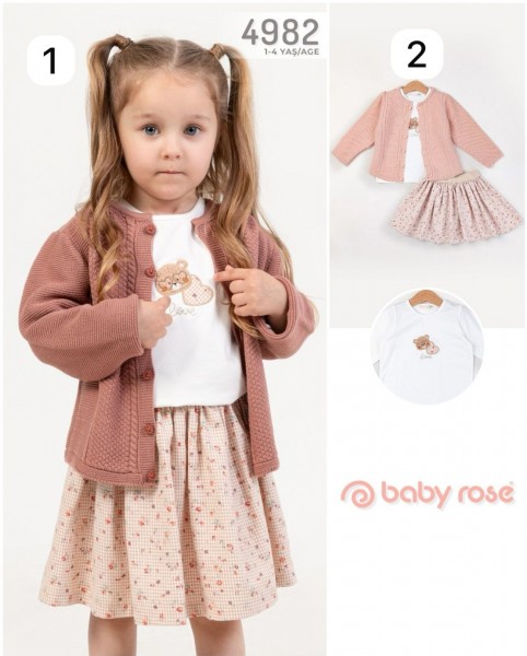 Костюм Тройка Для Девочки Baby Rose (1-2-3-4лет) 