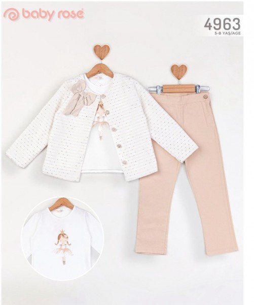 Костюм Тройка Для Девочки Baby Rose (5-6-7-8лет) 