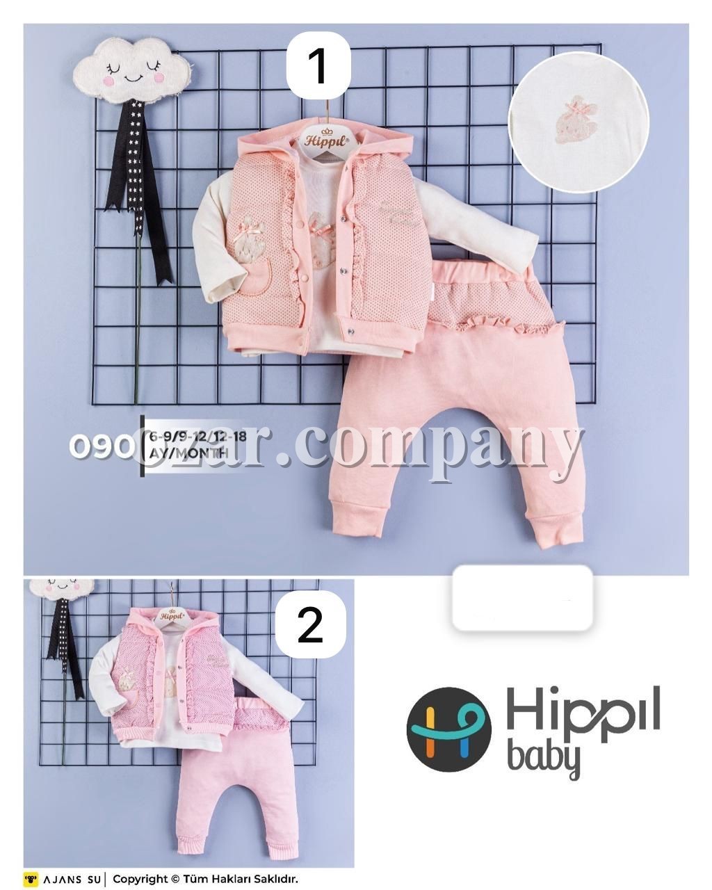 Костюм Тройка Для Девочки Hippil (6-9/9-12/12-18мес.)