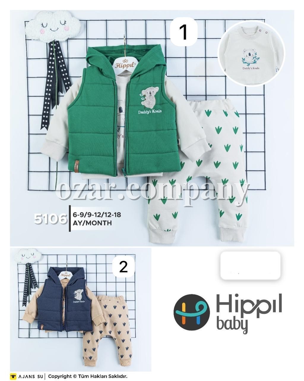 Костюм Тройка Для Мальчика Hippil (6-9/9-12/12-18мес.)